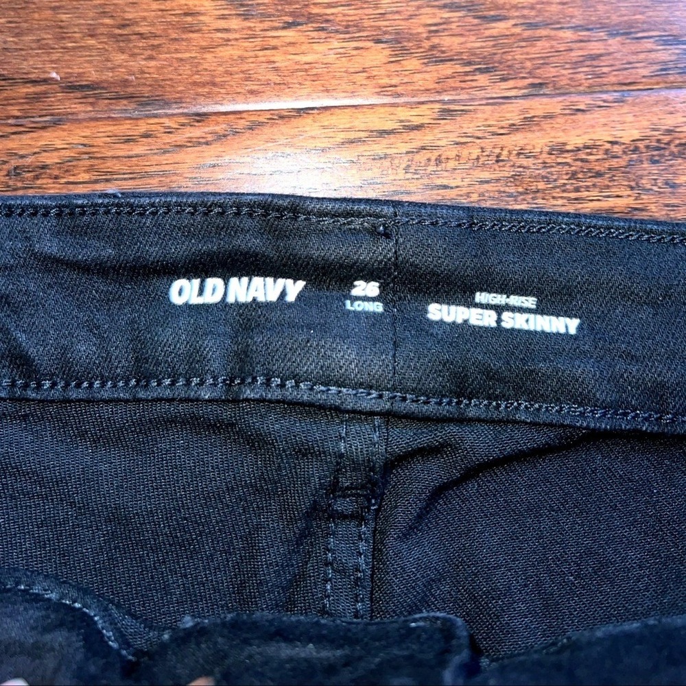 Old Navy Black High Rise Super Skinny Stretch Denim Jeans Women's Plus Sz 26 NWT - Picture 2 of 9